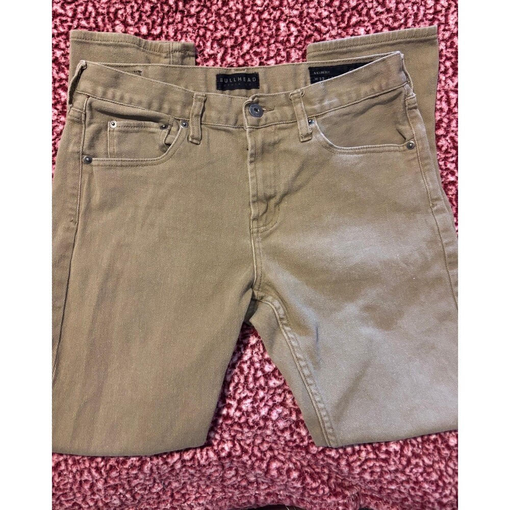 Bullhead Denim Co. Men's Skinny Jeans – Khaki / Tan Colored Denim – Size 32x30